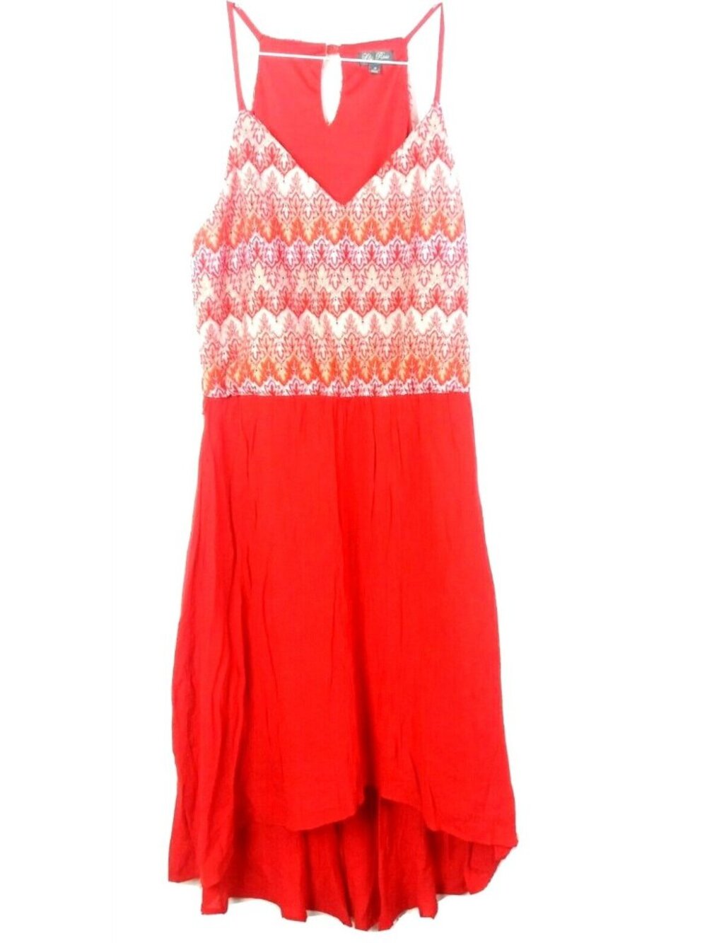 Vibrant Red Sleeveless Dress Medium Lily Rose Hi Lo Hem Sun Beach Resort Party